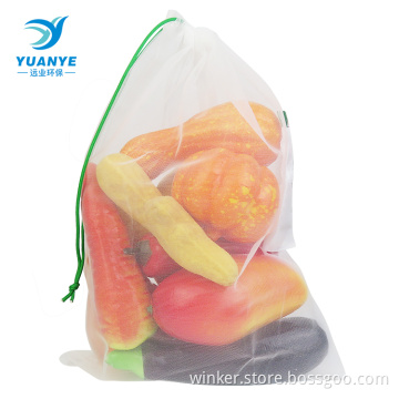 large mesh shopping fruits draw string bags packaging